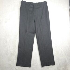 Pal Zileri Dress Pants Mens 34x31 Gray Wool Cashmere Flat Front Italy Workwear